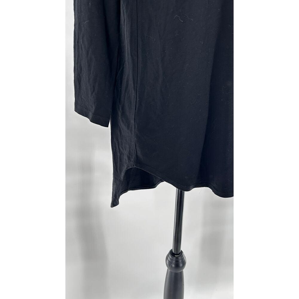 Eileen Fisher Tencel Jersey Tunic Top XSP PXS PP Black Petite V Neck Blouse - Picture 4 of 5